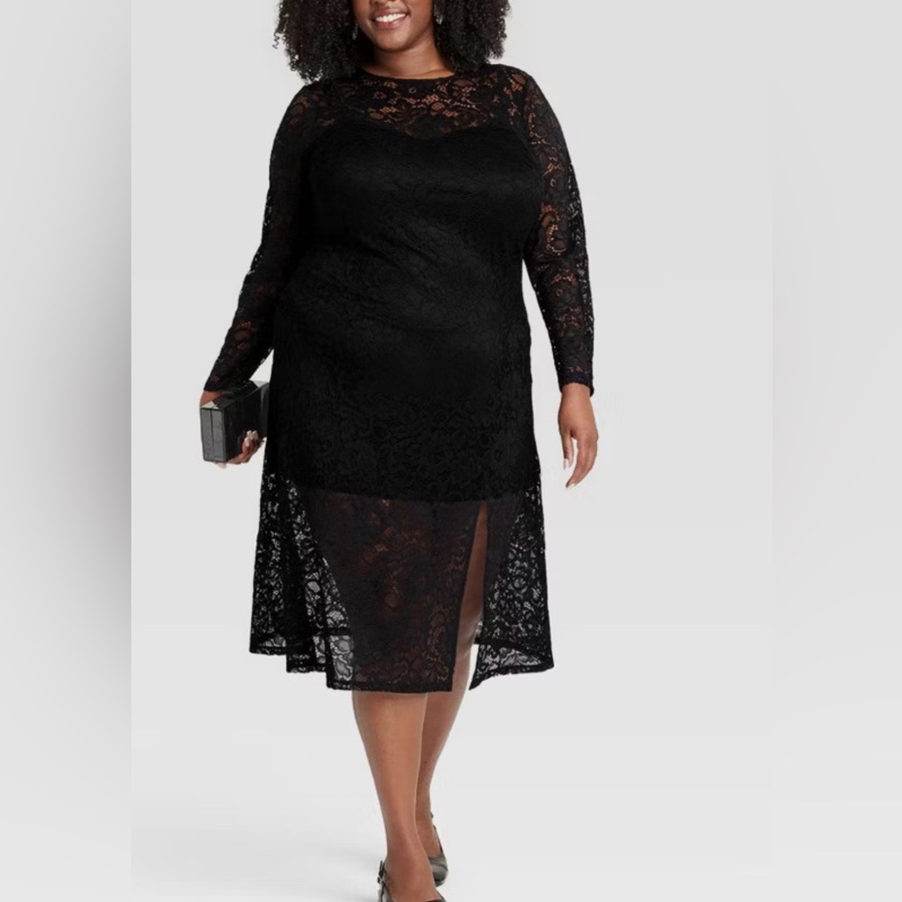 A New Day NEW Elegant Black Lace Dress XXL